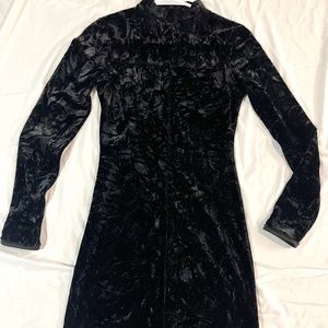 Black Crushed Velvet Dress SIZE XS Urban Outfitters